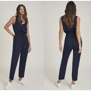 REISS Kat Navy Blue Sleeveless Jumpsuit Side Pockets Womens Size 4  NWOT